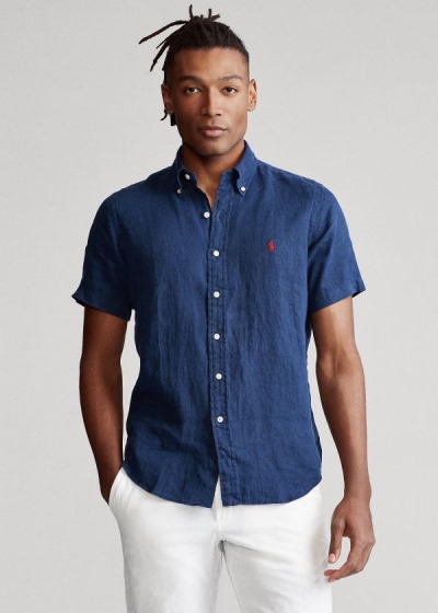 Men's Polo Ralph Lauren Classic Fit Linen Shirts | 672450KTF